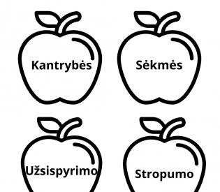 Obuolių trafaretai su palinkėjimais