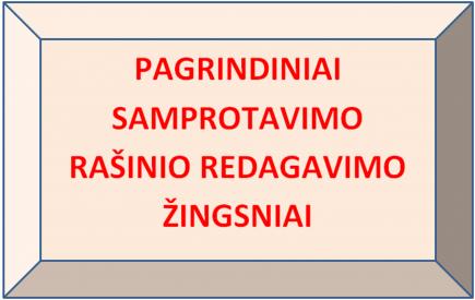 SAMPROTAVIMO RAŠINIO REDAGAVIMO ŽINGSNIAI