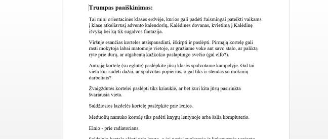 Kalėdinis - advento orientacinis žaidimas