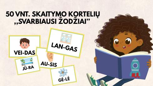 50 vnt. SKAITYMO KORTELIŲ SVARBIAUSI ŽODŽIAI