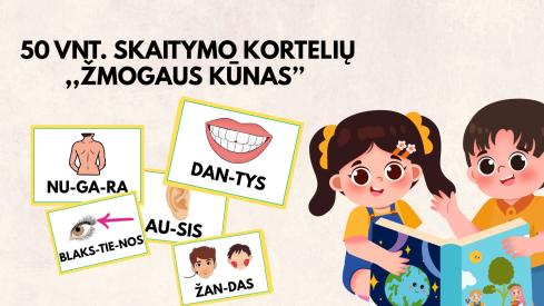 50 VNT. SKAITYMO KORTELIŲ KŪNO DALYS