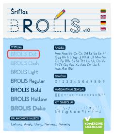 Šriftas Brolis-DOT