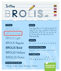 Šriftas Brolis-DASH