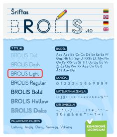 Šriftas Brolis-LIGHT