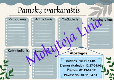 Pamokų tvarkaraštis