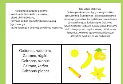 Daiktų apibūdinimas pagal spalvas