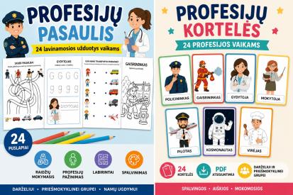 Profesijų pasaulis,lavinamosios užduotys vaikams