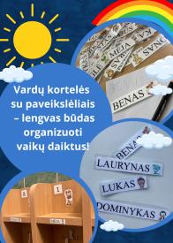 Vardų kortelės su paveikslėliais