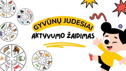 Gyvūnų judesiai aktyvumo žaidimas su sukučiu rulete