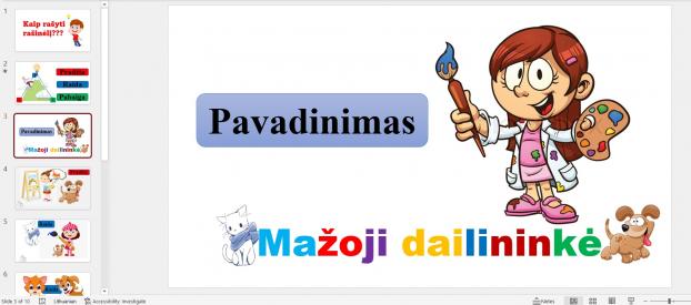 Pasakojimo kūrimas 1 klasė