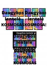 Daugybos lentelė 1-10 plakatai KOSMOSO TEMA