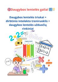 Daugybos lentelės triukai ir dirbtinio intelekto treniruoklis