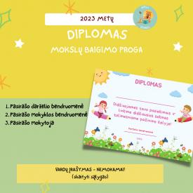 Diplomas su vardų įrašymu