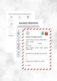 Kalėdų užduotis ir laiškas Kalėdų seneliui