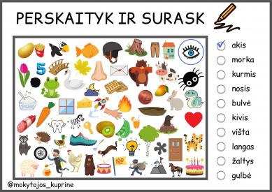 Žodžių medžioklė 2 skiemenų