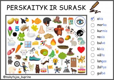 Žodžių medžioklė 2 skiemenų