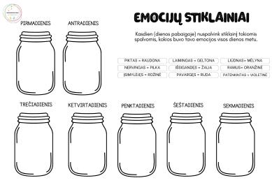 Emocijų stiklainiai ir emocijų mėnuo