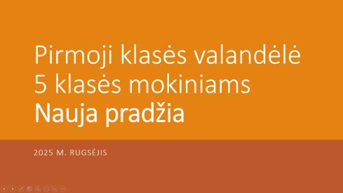 Pirmoji klasės valandėlė 5 klasės mokiniams Nauja pradžia