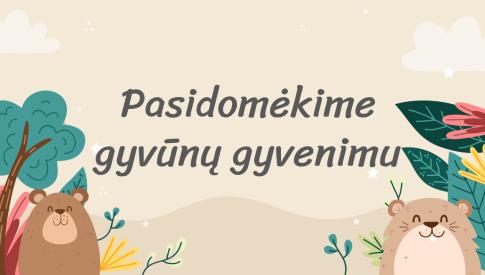 Pasidomėkime gyvūnų gyvenimu - skaidrės su interaktyviais žaidimais bei užduočių lapas