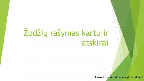 Žodžių rašymas kartu ir atskirai