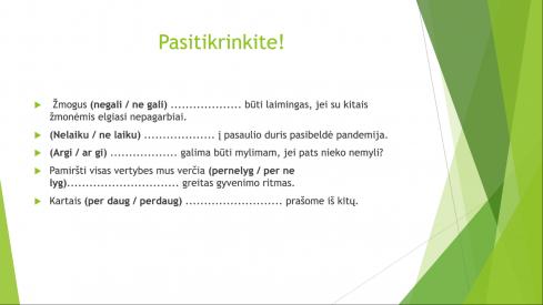 Žodžių rašymas kartu ir atskirai