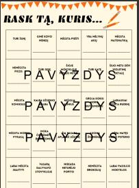 Rask tą, kuris... BINGO