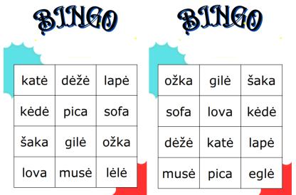 Žodžių BINGO 