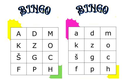 BINGO raidžių ir paveikslėlių