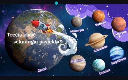 Mokslo metų pabaigos  viktorina  skaidrėse -  Antrokų kosminė misija