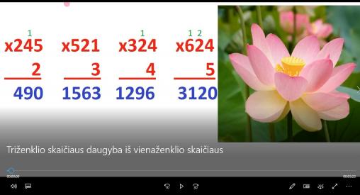 Triženklio skaičiaus dauginimas iš vienaženklio 