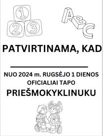 Diplomas priešmokyklinukui