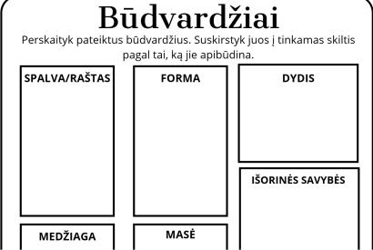 Ką nusakome būdvardžiais