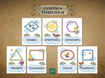 Geometrinės figūros 2D. Tema - Žvirbliukai 