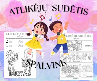 Atlikėjų sudėtis. Spalvink