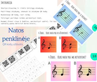 Natos penklinėje - QR kodų užduotis