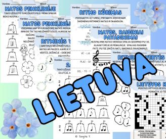 LIETUVA - 22 užduotėlės spausdinimui - A4 formatas