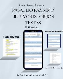 Lietuvos istorijos testas stojantiems į 5 klases