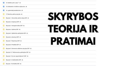 Skyrybos teorija ir pratimai