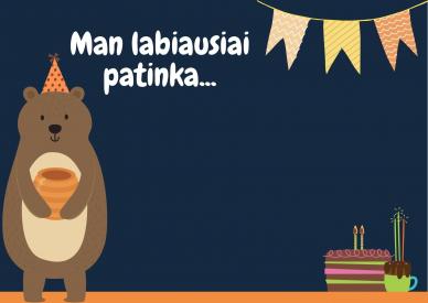 Gimtadienio kortelės, 10 skirtingų vienetų