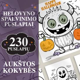 Helovino spalvinimo puslapiai vaikams - 230 puslapių