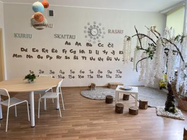 Dekoracija: spausdintos raidės ir skaičiai