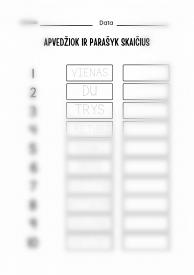 Apvedžiok ir parašyk skaičius 