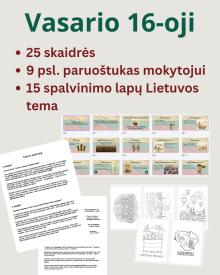Vasario 16-oji - skaidrės, paruoštukai, sp. lapai