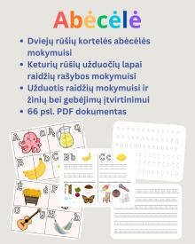 66 psl. užduotys abėcėlės mokymuisi