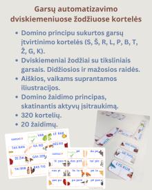 Domino principu sukurtos garsų įtvirtinimo kortelės