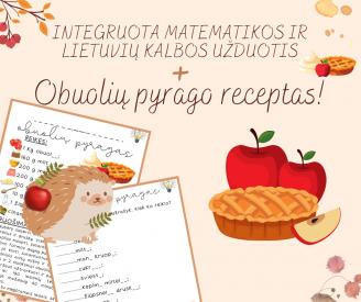 Integruota lietuvių kalbos ir matematikos užduotis - obuolių receptas