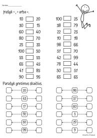 Skaičiai iki 100