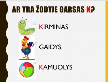 K ir G diferencijavimas