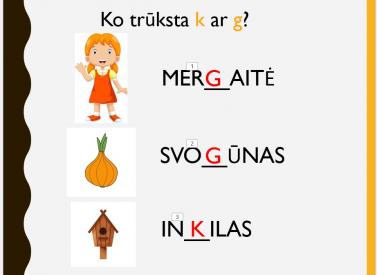 K ir G diferencijavimas