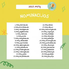 METŲ NOMINACIJOS